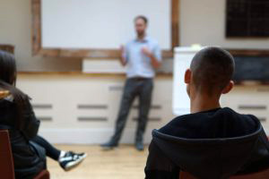 IF Trust partner charity Grow exists to inspire hope and unlock potential in 16-24 year olds - image shows young people in a classroom.